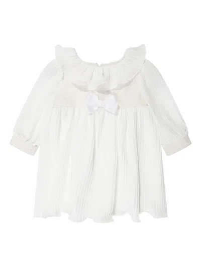 Patachou Baby Girls Scalloped Collar Dress In White