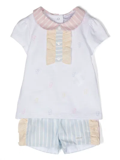Patachou Babies' Ruffle-trim Detail Set In White