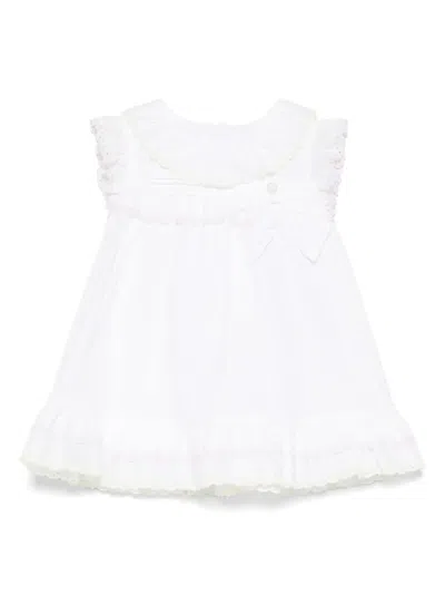 Patachou Babies' Ruffle-trim Dress In 白色