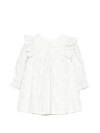 Patachou Babies' Ruffled Floral-print Dress In White
