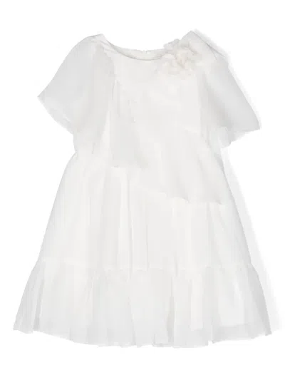 Patachou Kids' Ruffled Layered Chiffon Dress In White