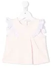 Patachou Ruffled Sleeveless T-shirt In Pink