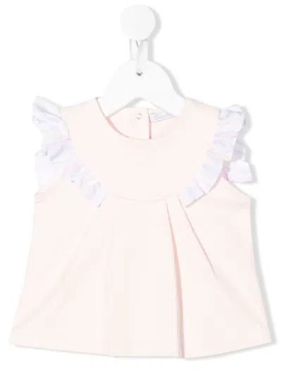 Patachou Babies' Ruffled Sleeveless T-shirt In Pink