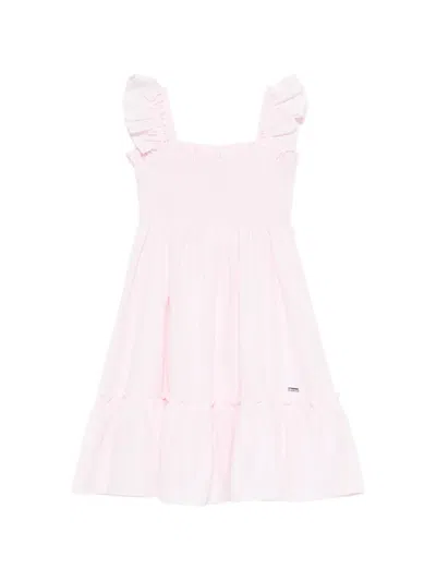 Patachou Kids' Ruffled Smocked Dress In Pink