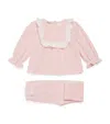 Patachou Ruffled Top And Trousers Set In Pink