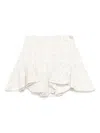 Patachou Ruffled Tweed Skirt In 白色