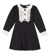 Patachou Ruffled Twill Dress In Black