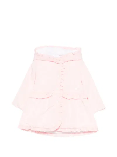 Patachou Babies' Ruffle-trim Hooded Coat In Pink