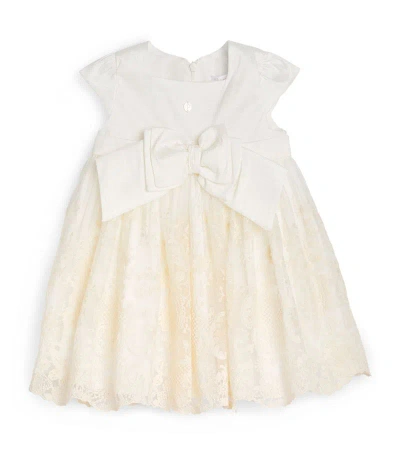 Patachou Babies' Satin Lace-skirt Dress (3-24 Months) In Beige