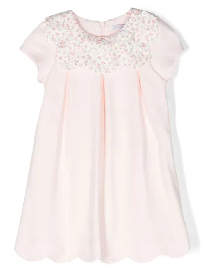 Patachou Kids' Scallop Collar Shift Dress In Pink