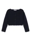 Patachou Scallop-edge Cardigan In Blue