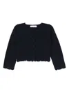 Patachou Scallop-edge Cardigan In Blue