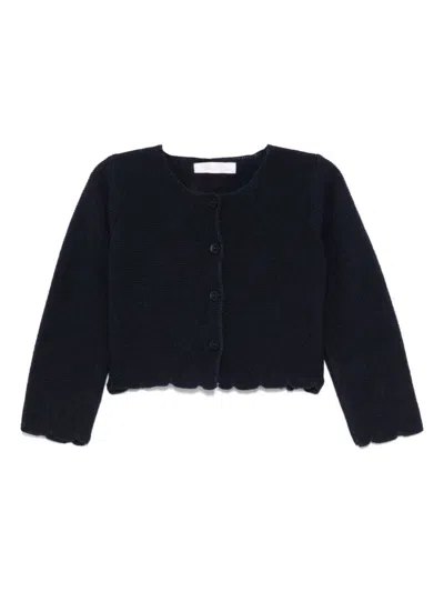 Patachou Babies' Scallop-edge Cardigan In Blue