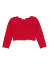 Patachou Scallop-edge Cardigan In Red
