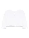 Patachou Scallop-edge Cotton Cardigan In White