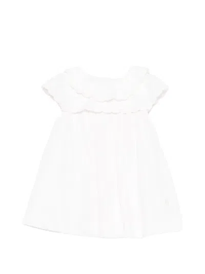 Patachou Babies' Scalloped Striped Dress In White