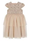 Patachou Sequin-embellished Midi Dress In Neutrals
