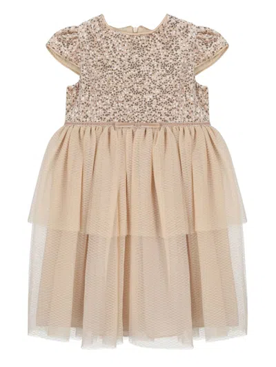 Patachou Kids' Sequin-embellished Midi Dress In Neutrals