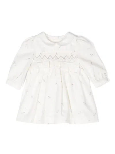 Patachou Babies' Sheep-print Dress In White