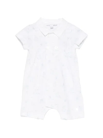 Patachou Babies' Short-sleeve Rompers In White