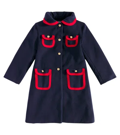 Patachou Kids' Single-breasted Coat In Blue