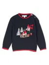 Patachou Sled-intarsia Sweater In Blue
