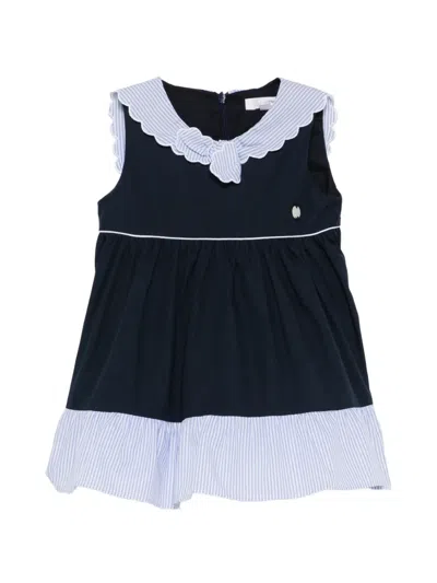 Patachou Babies' Sleveeless Striped Dress In Blue