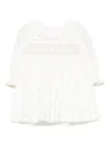 Patachou Smocked Floral-pattern Dress In White