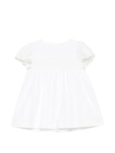 Patachou Babies' Smocked Scallop-edge Dress In White