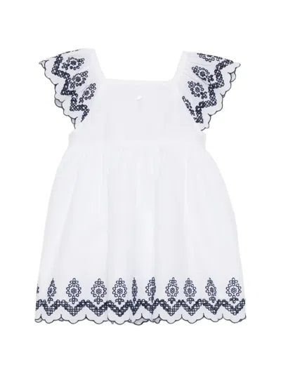 Patachou Babies' Square-neck Broderie Dress In White