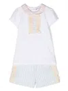 Patachou Stripe-print Cotton Short Set In White