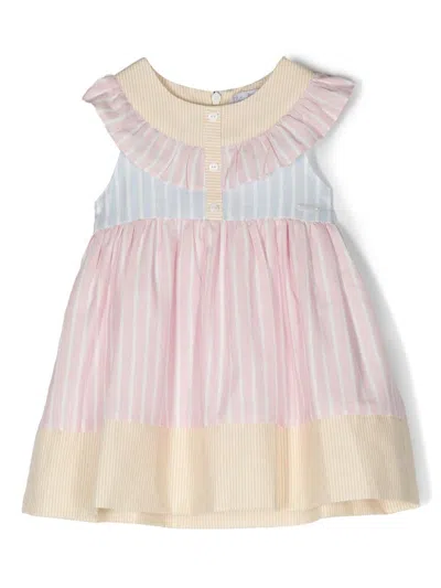 Patachou Babies' Stripe-print Sleeveless Dress In Pink