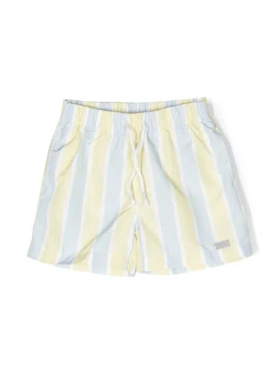 Patachou Kids' Stripe-print Swim Shorts In Blue
