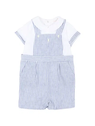 Patachou Striped Babygrow Set In Blue