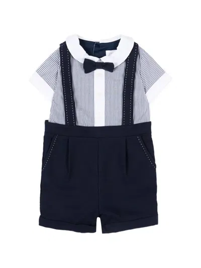 Patachou Babies' Striped Bow Tie Shorties In Blue