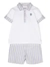 Patachou Striped Cotton Shorts Set In White