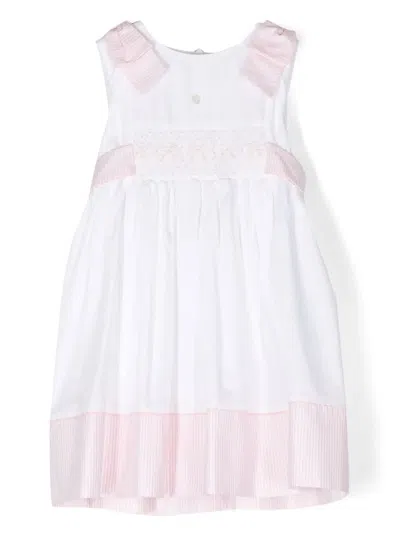 Patachou Kids' Striped-details Flared Dress In White