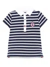 Patachou Striped Polo Shirt In Blue