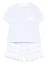 Patachou Striped Shorts Set In 蓝色