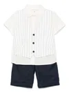 Patachou Striped Shorts (set Of Three) In 蓝色
