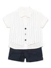 Patachou Striped Shorts (set Of Three) In 蓝色