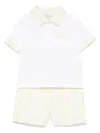 Patachou Striped Shorts Set In White