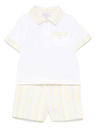 Patachou Babies' Striped Shorts Set In White
