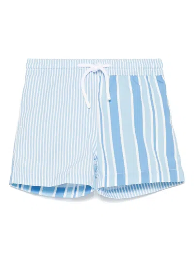 Patachou Kids' Striped Swimshorts In Blue