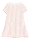 Patachou Striped Tweed Dress In Pink