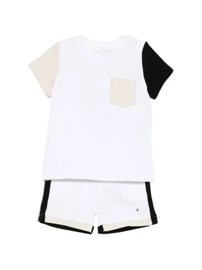 Patachou Babies' Striped-detail Shorts Set (set Of Two) In White