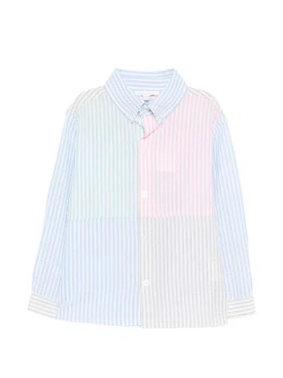 Patachou Striped-pattern Colour-block Shirt In Blue