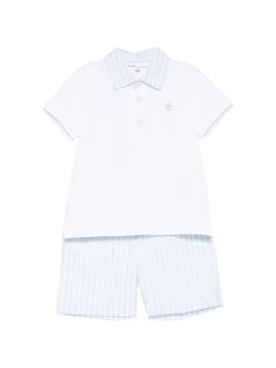 Patachou Babies' Striped-pattern Shorts Set (set Of Two) In White