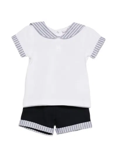 Patachou Babies' Striped-trim Shorts Set In White