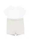 Patachou Stripes Buttoned Romper In White